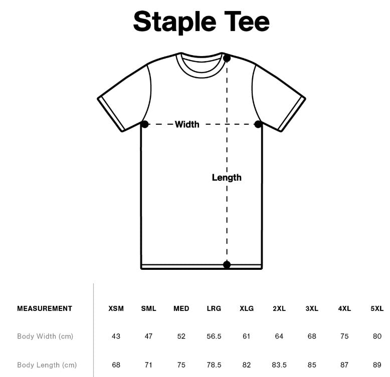 Size chart for