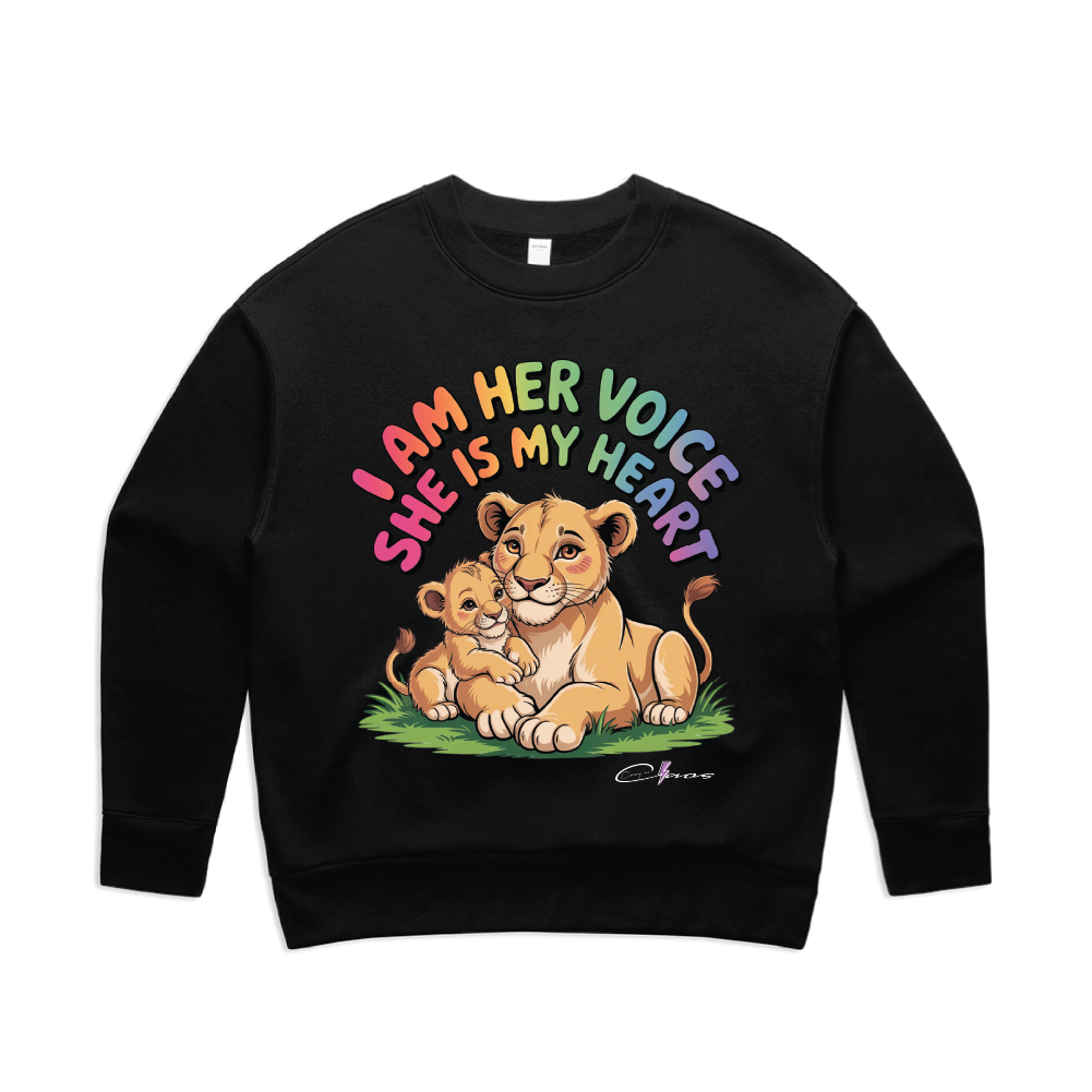 "I am her voice" Premium Women's Crew