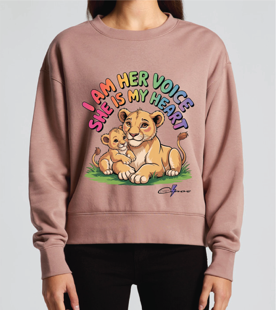 "I am her voice" Premium Women's Crew