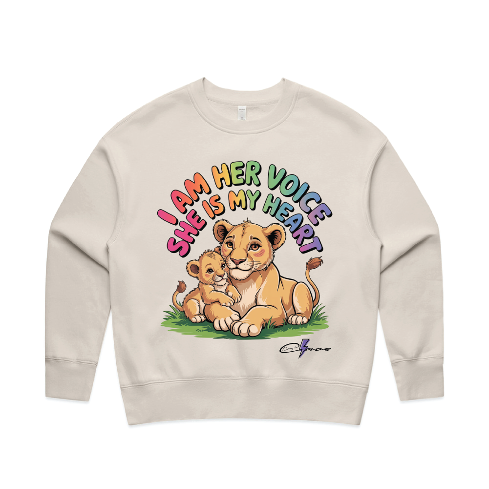 "I am her voice" Premium Women's Crew