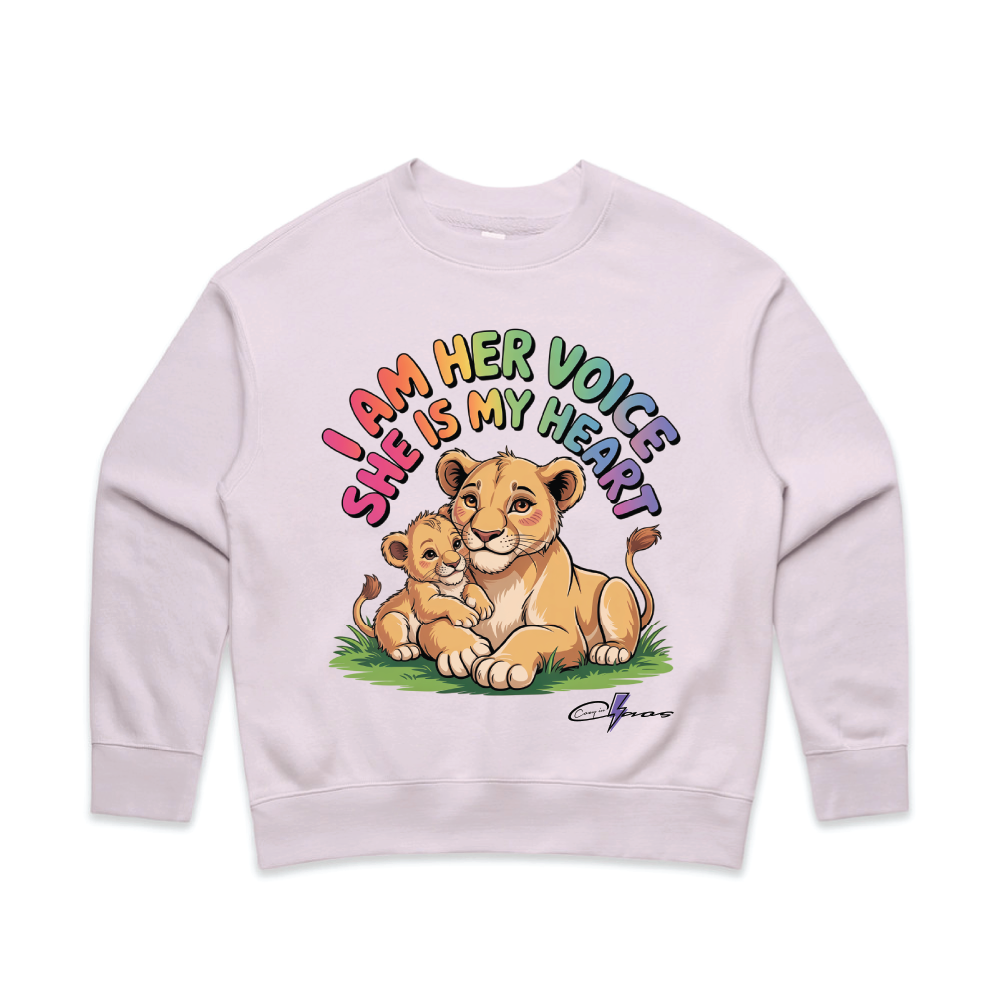 "I am her voice" Premium Women's Crew