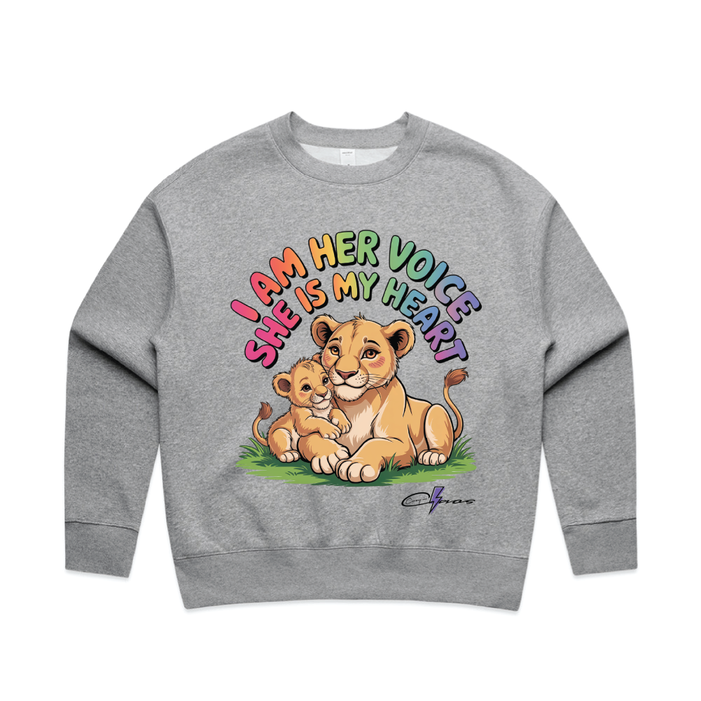 "I am her voice" Premium Women's Crew