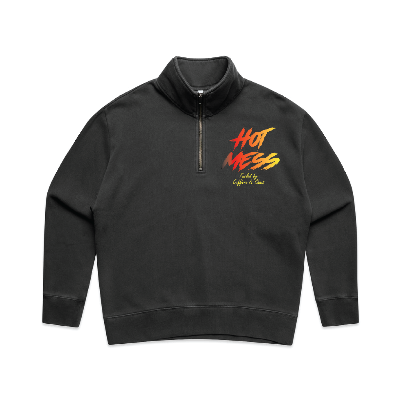 "Hot Mess" Premium Women's Faded Half Zip