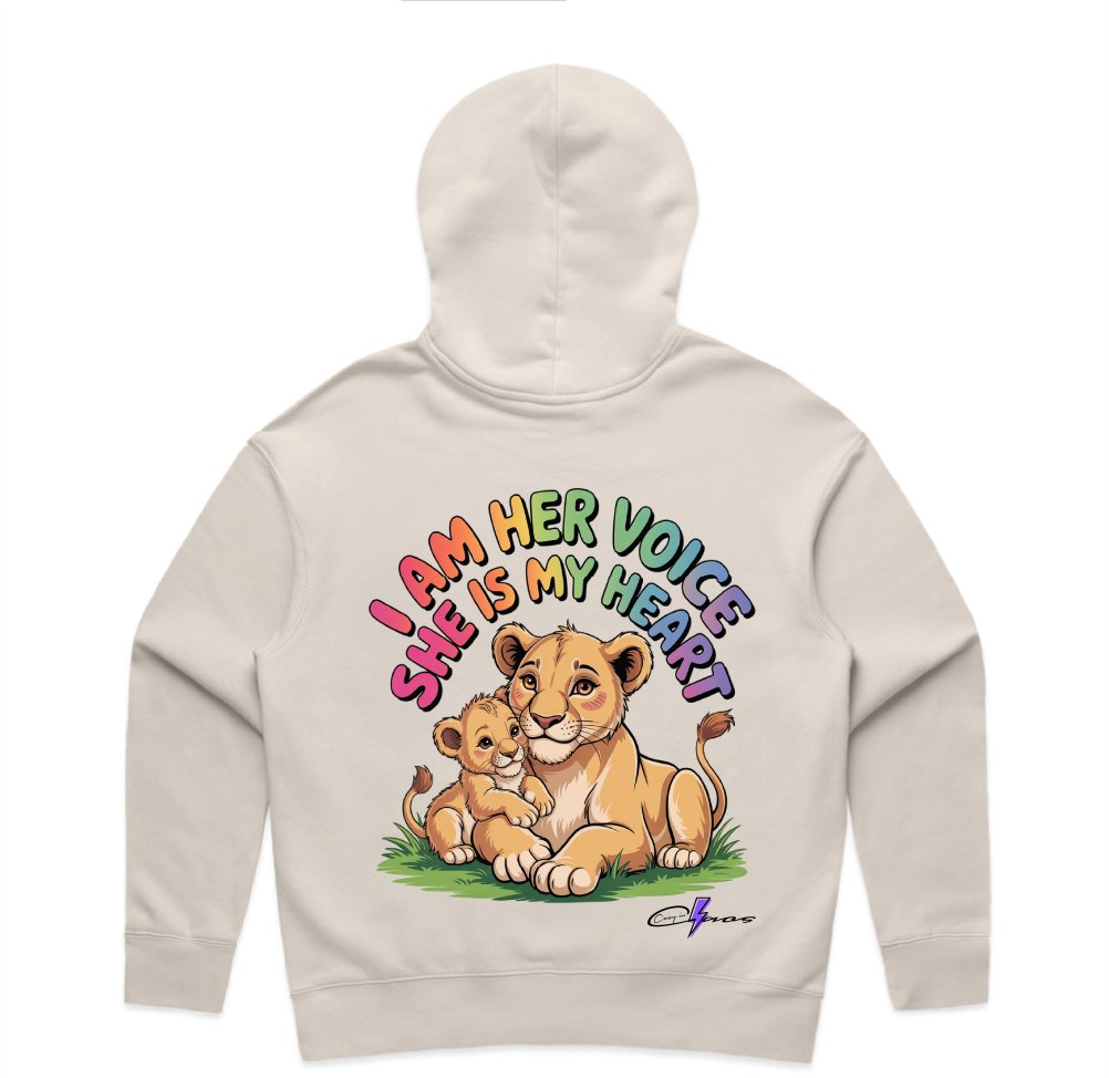 "I am her voice" Premium Women's Hoodie