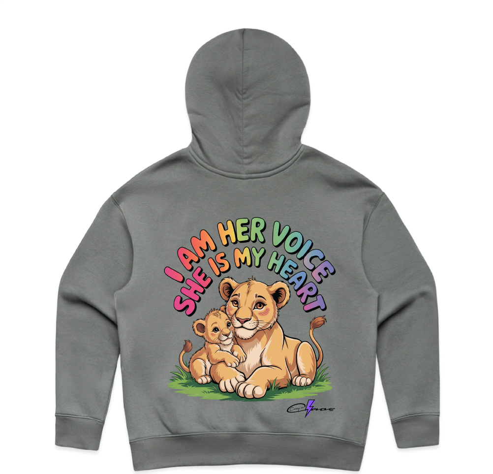 "I am her voice" Premium Women's Hoodie