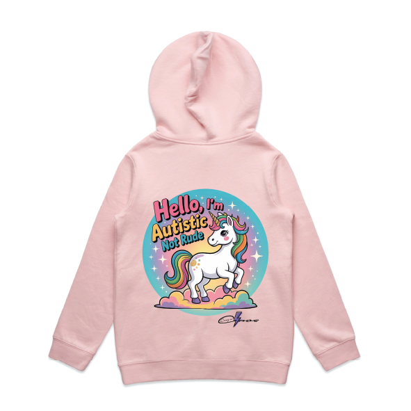 "Hello I'm Not Rude, I'm Autistic" Unicorn Kids & Youth Hoodie