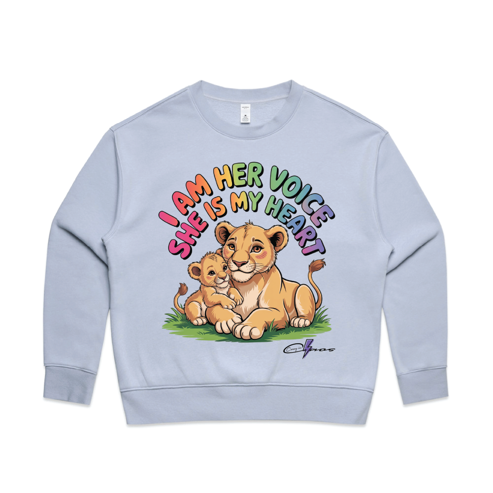 "I am her voice" Premium Women's Crew