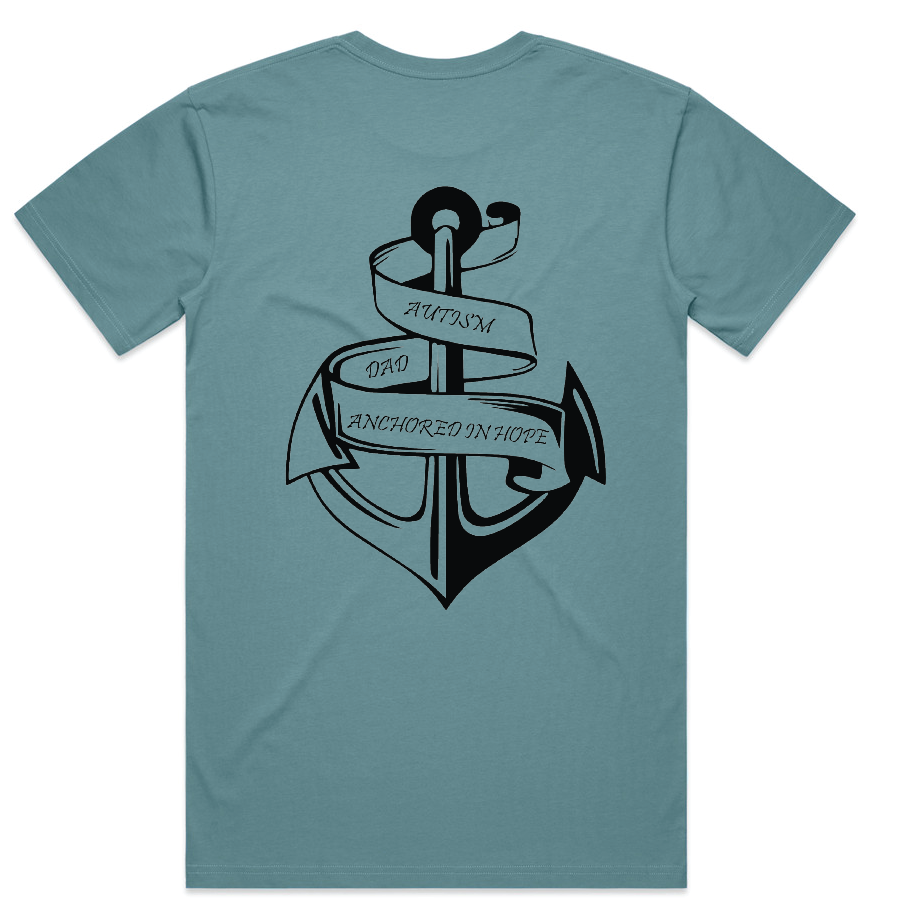 "Anchored in Hope - Autism Dad" Mens Tee